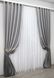 Штори із тканини льон колекції "ANZIO" колір світло-сірий з сірим 1309ш Фото 3