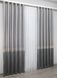 Штори із тканини льон колекції "ANZIO" колір світло-сірий з сірим 1309ш Фото 4