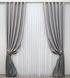 Штори із тканини льон колекції "ANZIO" колір світло-сірий з сірим 1309ш Фото 2