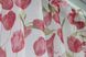 Тюль батист, колекція "Flora" колір білий з червоним квітковим принтом 1171т Фото 6