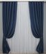 Комплект готовых штор, лен-блэкаут цвет темно-синий 1360ш Фото 2