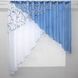Кухонна фіранка (290х170см) колір блакитний з білим 00к 59-374