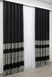 Штори із тканини льон колекції "ANZIO" колір чорний з сірим 1307ш Фото 4
