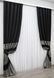 Штори із тканини льон колекції "ANZIO" колір чорний з сірим 1307ш Фото 3