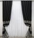 Штори із тканини льон колекції "ANZIO" колір чорний з сірим 1307ш Фото 2