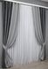 Комбіновані штори з тканини льон-блекаут колір графітовий з сірим 014дк (636-867)  Фото 3