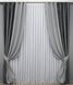 Комбіновані штори з тканини льон-блекаут колір графітовий з сірим 014дк (636-867)  Фото 2