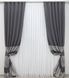 Штори із тканини льон колекції "ANZIO" колір темно-сірий з сріблястим 1304ш Фото 2