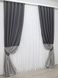Штори із тканини льон колекції "ANZIO" колір темно-сірий з сріблястим 1305ш Фото 3