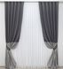 Штори із тканини льон колекції "ANZIO" колір темно-сірий з сріблястим 1305ш Фото 2