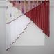Кухонна занавіска (290х170см) на кухню, балкон колір білий з червоний 00к 59-354