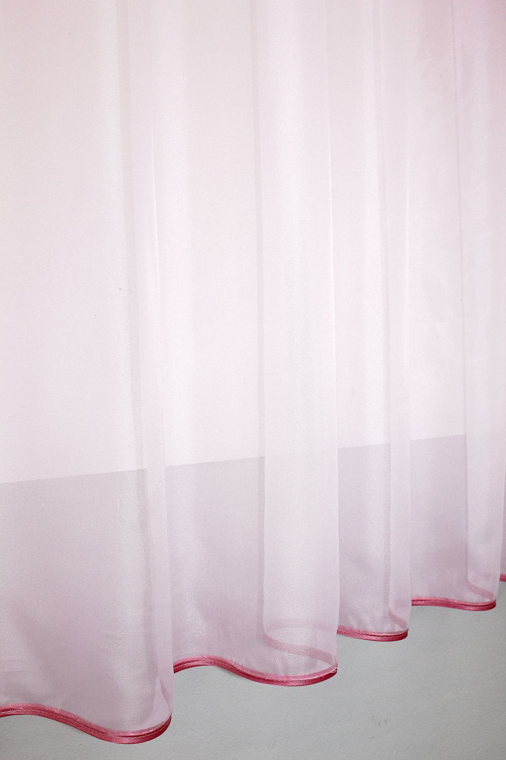 Кухонний комплект (270х170см) тюль і шторка з підв'язкою колір рожевий з білим 00к 59-526