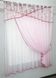 Кухонний комплект (270х170см) тюль і шторка з підв'язкою колір рожевий з білим 00к 59-526 Фото 2