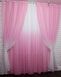 Комплект розтяжка "Омбре", тканина батист, під льон колір рожевий з білим 031дк 575т Фото 3