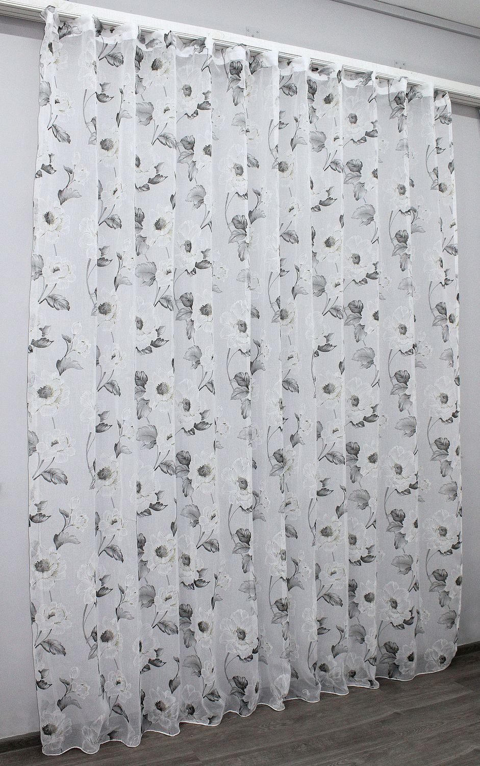 Тюль батист, колекція "Flora" колір білий з квітковим принтом 1146т, Тюль на метраж, Потрібну Вам ширину вказуйте при покупці. (Ширина набирається по довжині рулона.), 2,7 м.
