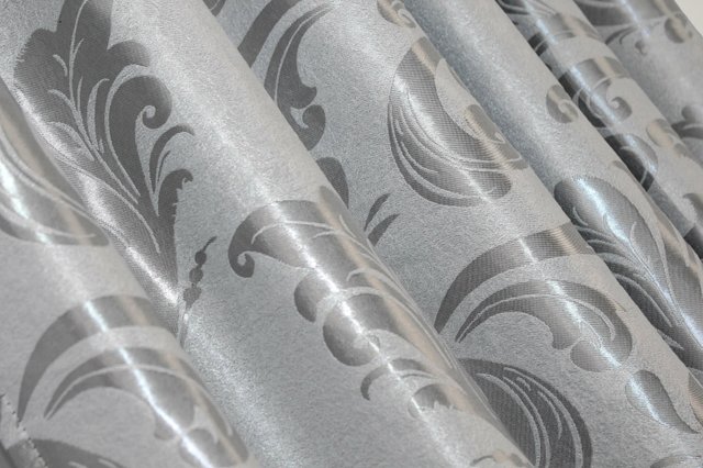 Двостороння тканина блекаут-софт, колекція "Лілія" висота 2,8м колір сірий 333ш (Б)