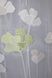 Тюль органза з квітковим принтом колір білий з оливковим 1388т Фото 5