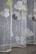 Тюль органза з квітковим принтом колір білий з оливковим 1388т Фото 9
