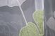 Тюль органза з квітковим принтом колір білий з оливковим 1388т Фото 7