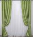 Комплект готових штор льон-софт, колекція "Парма" колір салатовий 1253ш Фото 2