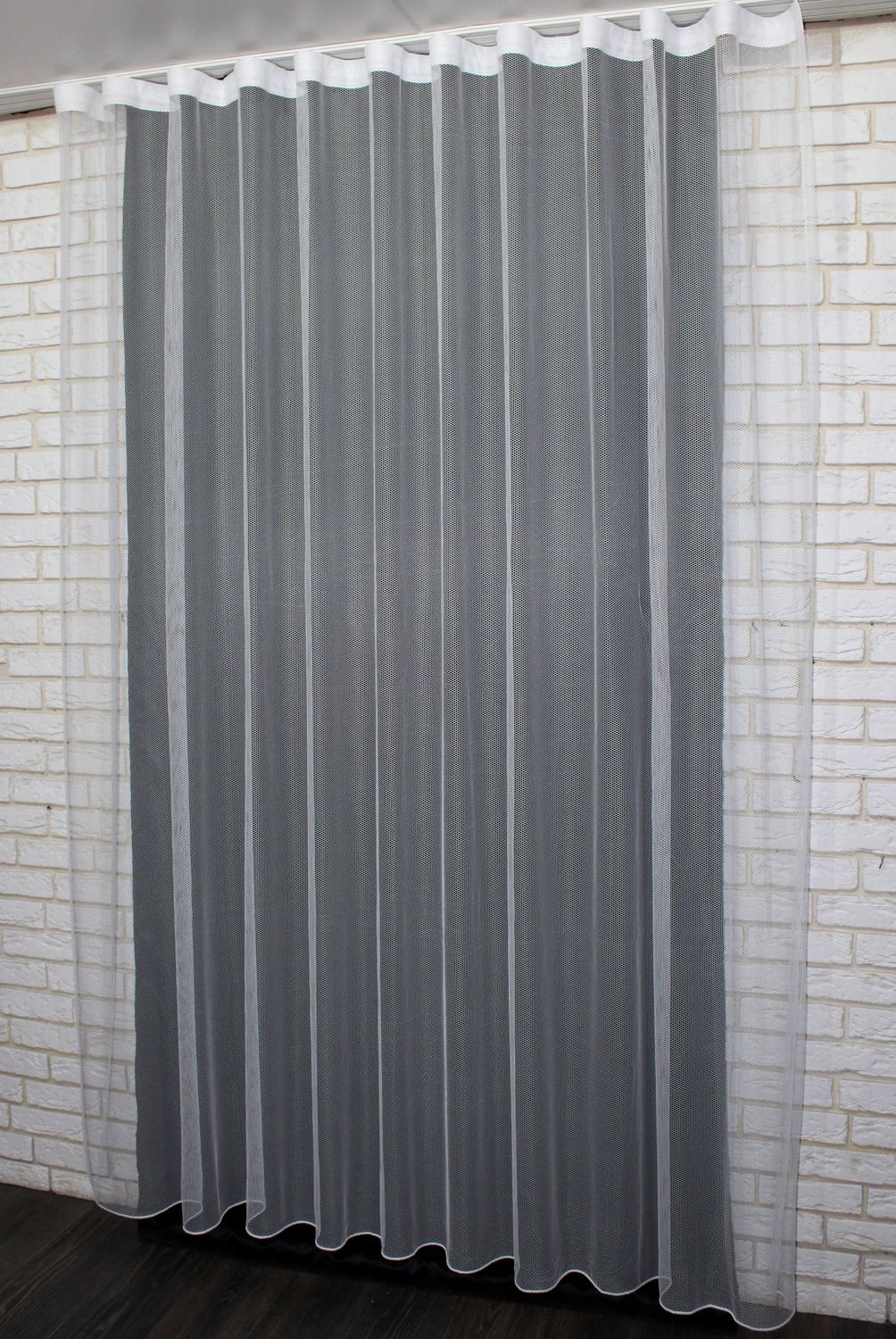 Тюль грек-сітка однотонна, колекція "Грек Соти", висотою 3м колір білий 957т, Тюль на метраж, Потрібну Вам ширину вказуйте при покупці. (Ширина набирається по довжині рулона.), 3 м.