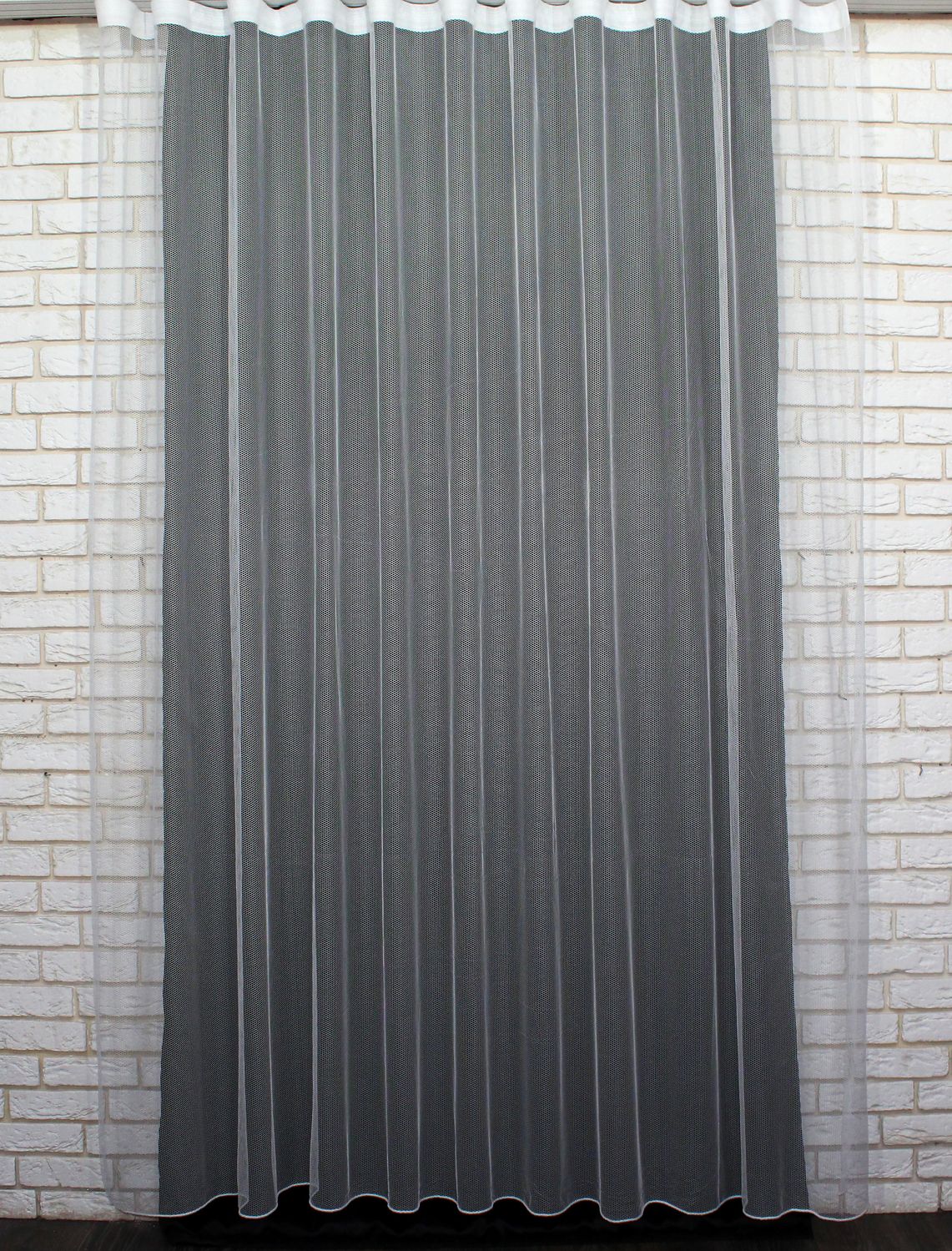 Тюль грек-сітка однотонна, колекція "Грек Соти", висотою 3м колір білий 957т, Тюль на метраж, Потрібну Вам ширину вказуйте при покупці. (Ширина набирається по довжині рулона.), 3 м.