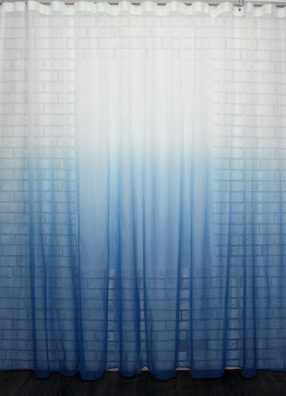 Тканина батист "Омбре" колір блакитний з білим 508т 031дк