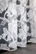 Тюль органза з великим квітковим принтом колір білий з сріблястим 1060т Фото 8