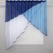 Кухонна фіранка (280х170см) колір синій з блакитним та білим 00к 59-350