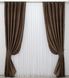 Комплект готових штор льон-софт, колекція "Парма" колір коричневий 1252ш Фото 2