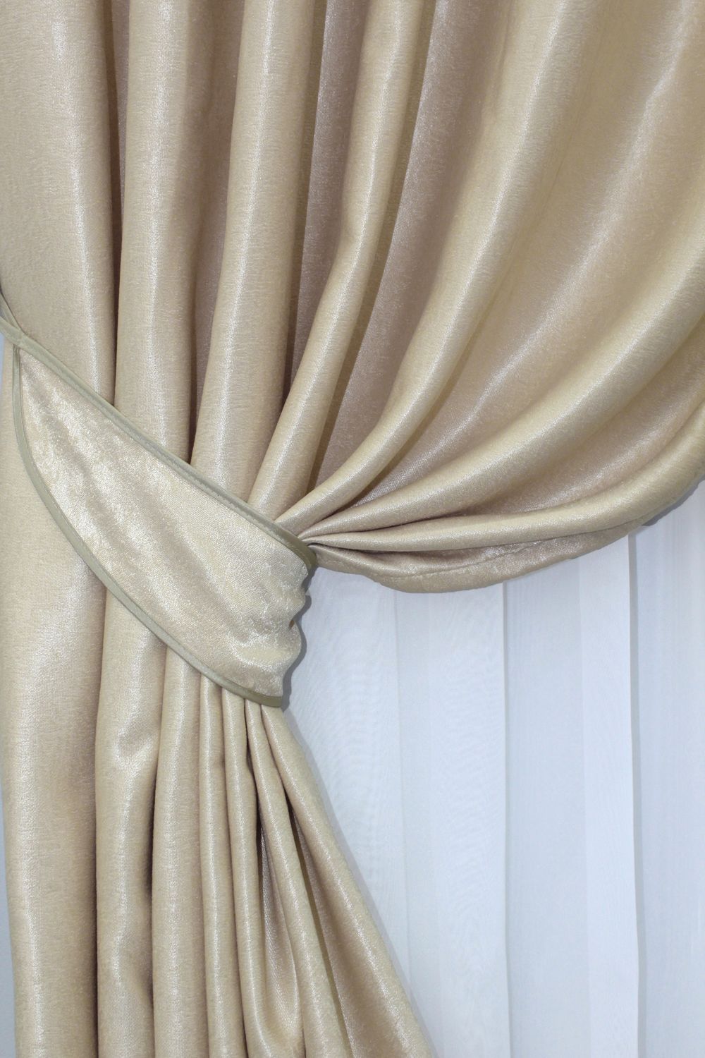 Комплект (2шт 1,5х2,7м) готовых штор лен-софт, коллекция "Парма" цвет кремовый 1042ш 30-843