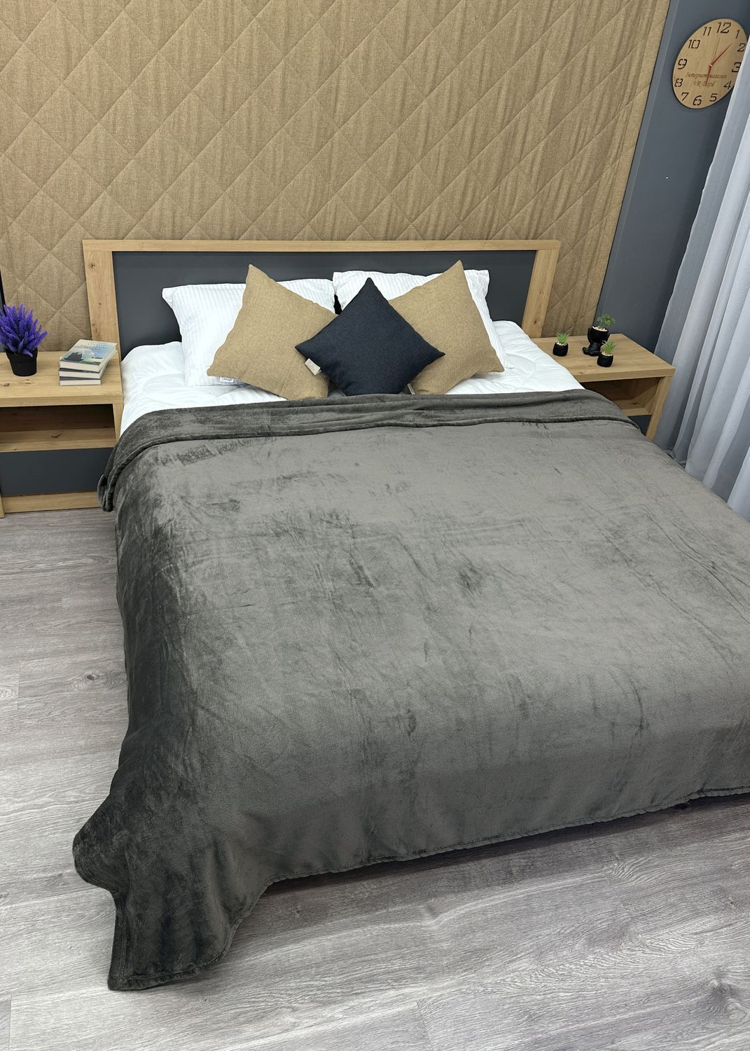 Плед-покрывало Decorator WellSoft 150х210 см однотонный Серый (87-291)