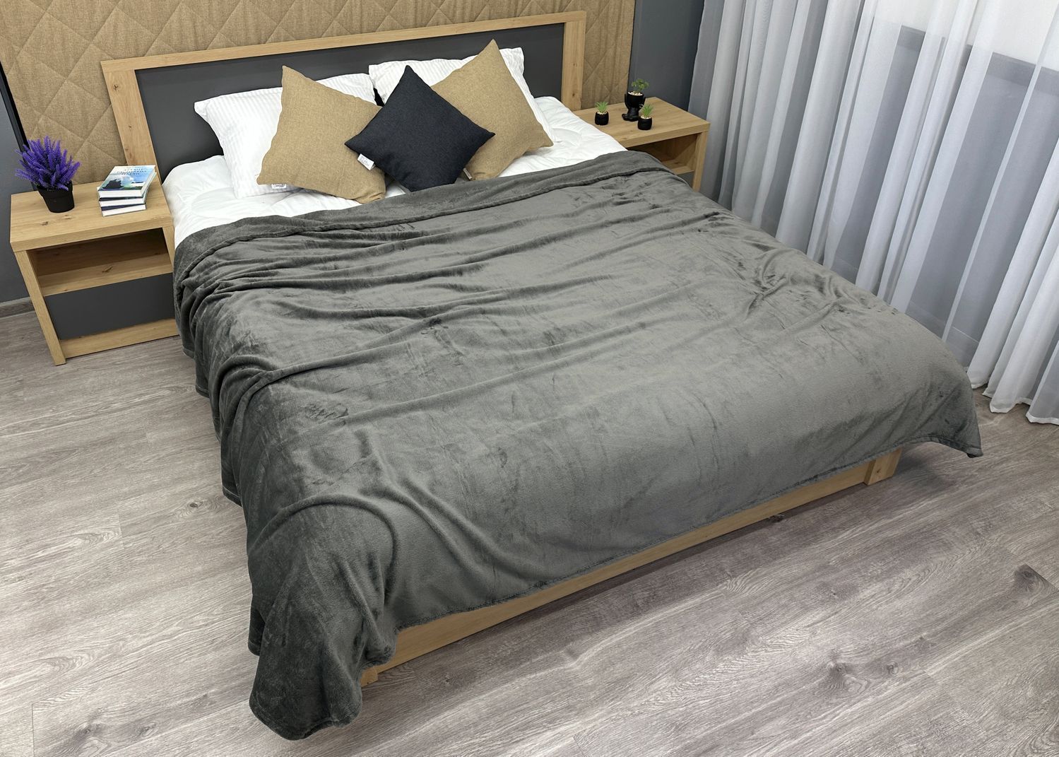 Плед-покрывало Decorator WellSoft 150х210 см однотонный Серый (87-291)