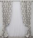 Комплект штор из ткани лён, коллекция "Корона Мария" цвет графитовый с светло-бежевым 1266ш Фото 2