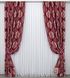Комплект готових штор блекаут-софт, колекція "Корона" колір бордовий з бежевим 1276ш (А) Фото 2