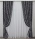 Комплект штор из ткани блэкаут-софт коллекция "Жаклин" цвет черный с серым 670ш(А) Фото 2