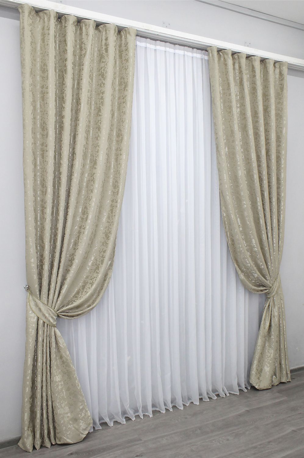 Шторна тканина льон мармур, колекція "Pavliani ХО" колір теплий бежевий 1272ш