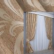 Комплект штор із тканини льон рогожка, колекція "Лілія" колір гірчичний 808ш