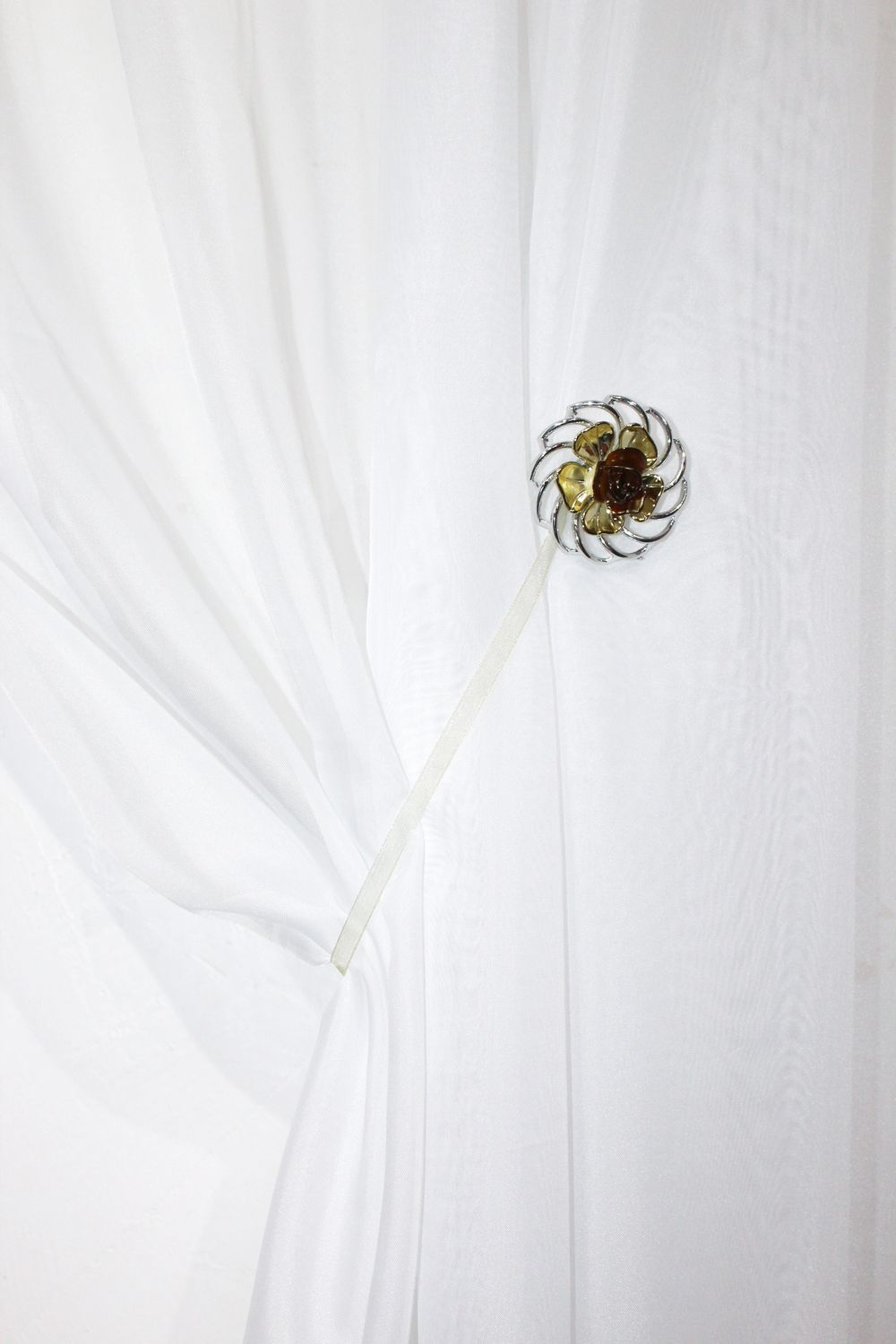Магніти (2шт, пара) для штор, гардин "Едельвейс" колір срібло з золотом 113м 81-024