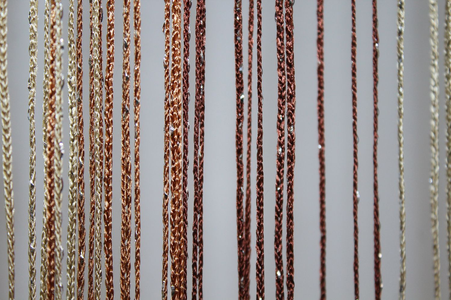 Шторы-нити "Кисея" (1 шт 3х3 м) с люрексом цвет бежевый с оранжево-коричневым 61-032