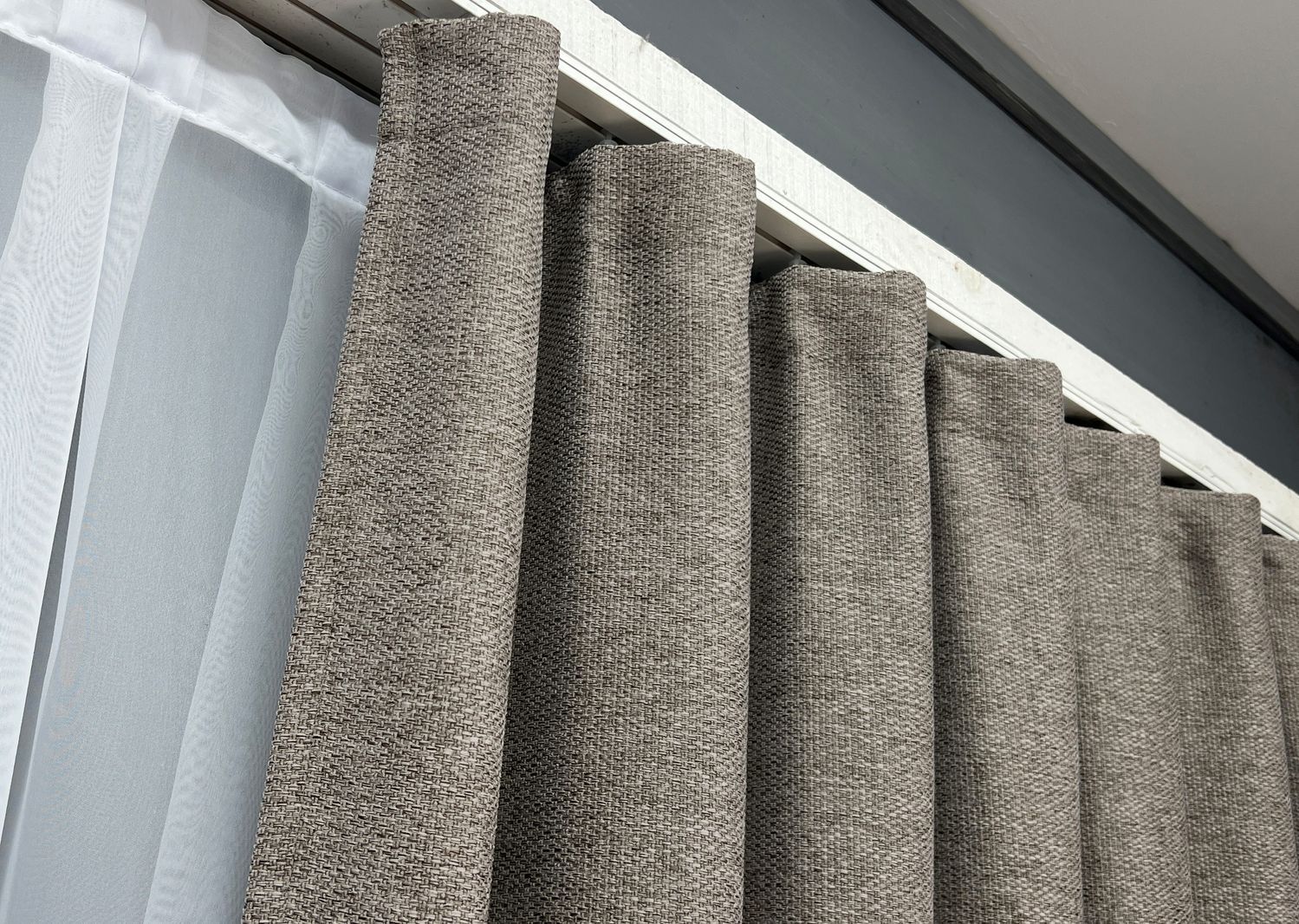 Комплект (2шт 1,5х3,0м) штор фактурный лен премиум, коллекция "Grand Linen", цвет тауп 2029ш 33-1028