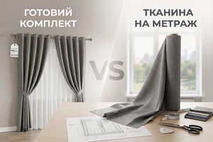 Чим відрізняється готовий комплект штор від тканини на метраж