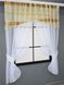 Кухонные шторы (280х170см) с ламбрекеном, на карниз 1-1,5м цвет белый с бежевым 091к 59-838 Фото 2
