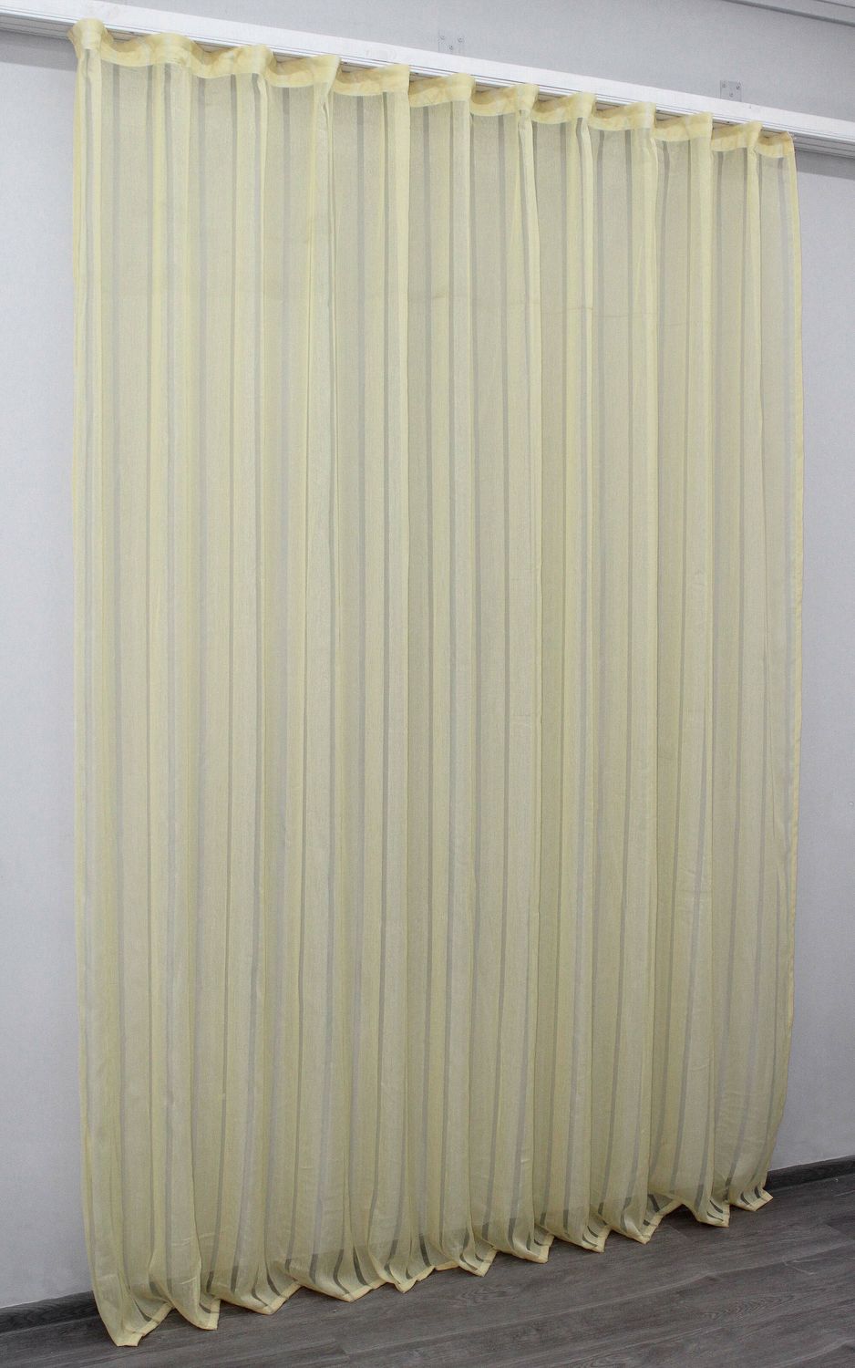 Тюль з тканини батист колір жовтий 1130т, Тюль на метраж, Без кріплення, тканина на відріз, Потрібну Вам ширину вказуйте при покупці. (Ширина набирається по довжині рулона.), 2,7 м.