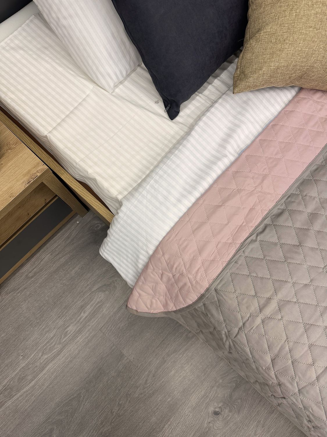 Покривало двостороннє Decorator Microfiber ромб 140х215 см какао з рожевим (85-002)