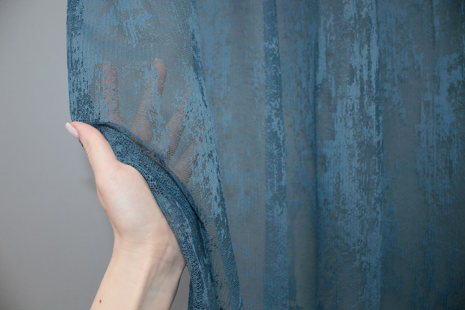 Тюль жаккард, коллекция "Мрамор" цвет синий 1401т, Тюль на метраж, Нужную Вам ширину указывайте при покупке. (Ширина набирается по длине рулона.), 2,8 м.