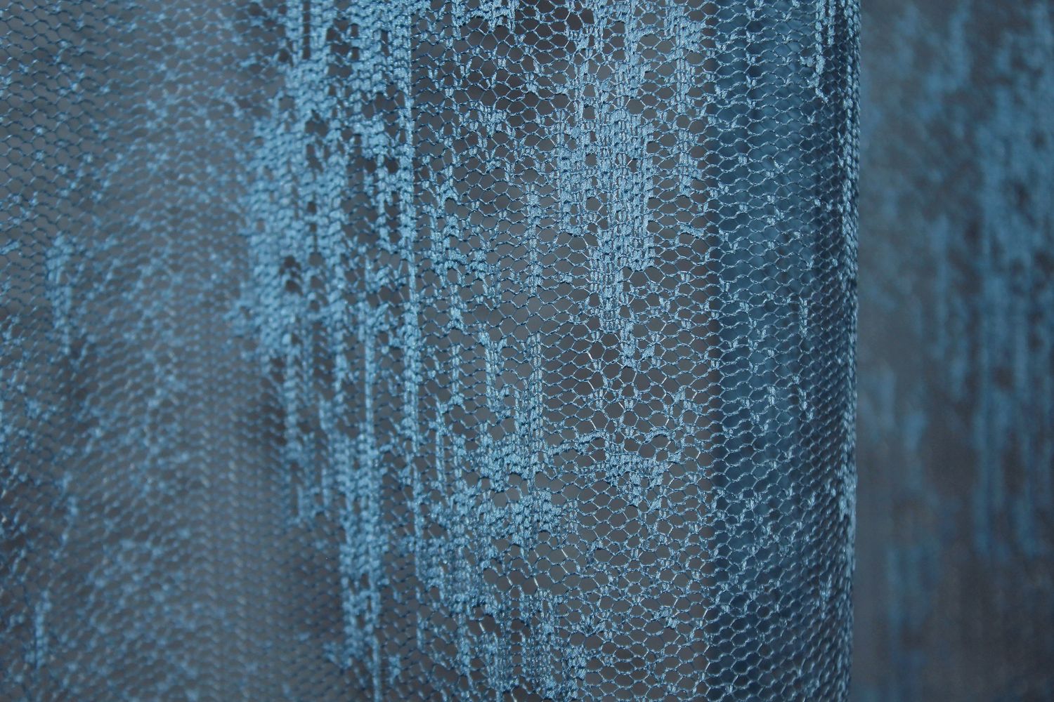 Тюль жаккард, коллекция "Мрамор" цвет синий 1401т, Тюль на метраж, Нужную Вам ширину указывайте при покупке. (Ширина набирается по длине рулона.), 2,8 м.