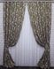 Комплект штор льон рогожка колекція "Корона Марія" колір капучино з золотисто-бежевим 707ш Фото 2