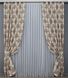 Шторна тканина льон висота 28м колір капучино з бежевим 1359ш Фото 2
