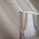 Комбинированные шторы из ткани лен цвет бежевый со светлым какао 016дк (1069-1255-1069ш) Фото 1